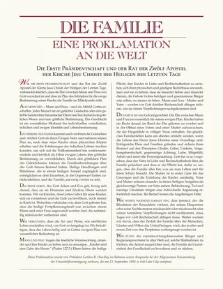 Die Familie – eine Proklamation an die Welt