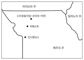 미주리주 서부 지역 지도