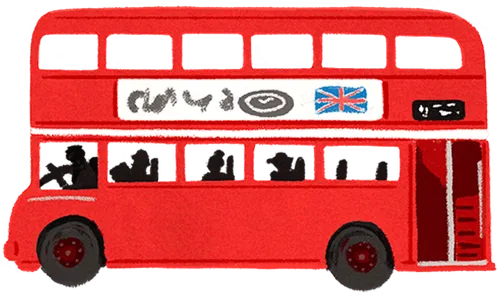 A red double-decker bus