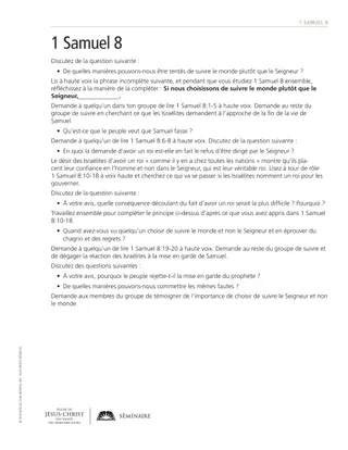 texte à distribuer, 1 Samuel 8