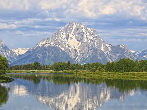 mountain reflected in river