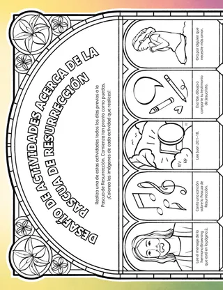 Actividad en PDF con imágenes para colorear con temas de la Pascua de Resurrección