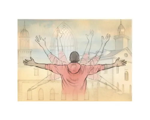 boy with outstretched arms