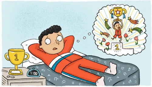 boy laying on his bed, looking worried