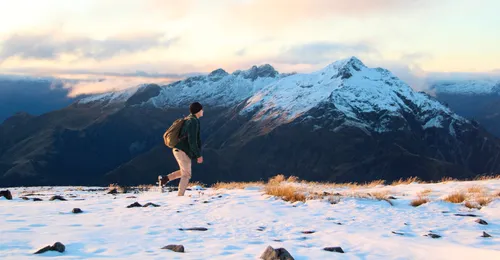 young man hiking