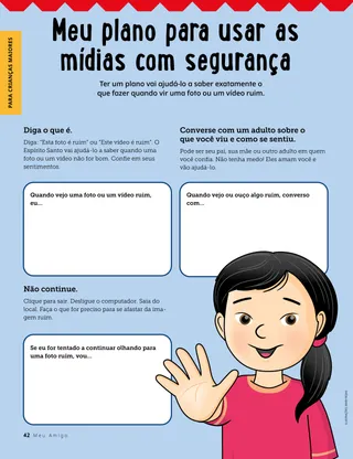 Página de atividades sobre usar as mídias com segurança