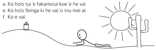 drawing, man crawling in desert