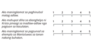 sukdanan 1 hangtod 5 alang sa matag pamahayag