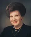 Frontal head and shoulders official portrait of Relief Society general president Mary Ellen Wood Smoot.