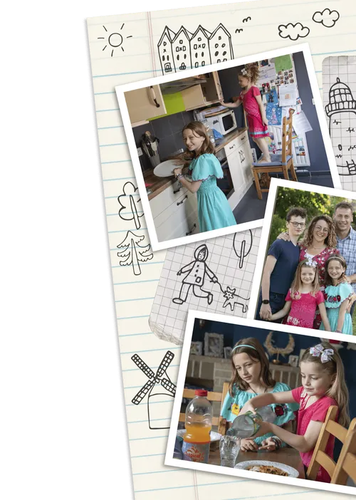 Two sisters in the kitchen