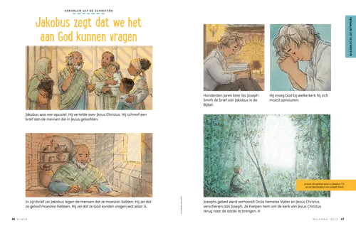 Verhaal over Jakobus die onderwijst en Joseph Smith die bidt (pdf)