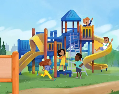 Image of children playing on a playground
