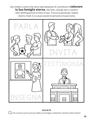 pagina 19 del libro da colorare Radunare la famiglia di Dio 