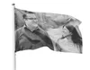 image of man and woman superimposed on a flag