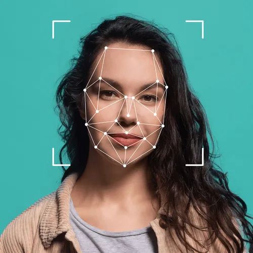 image of young woman with digital editing tools on it