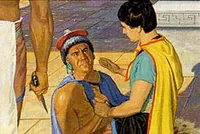 When a crowd gathers Aaron told the king to stand