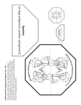 Stran z dejavnostjo za Osnovno: Lahko uporabljam prijazne besede