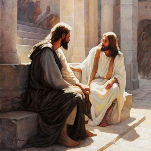 Jesus Christ visiting with the sick