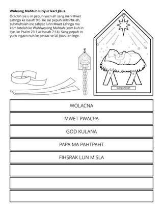 Sra puk in mukuikui luhn U luhn Tuhlihk srihsrihk: Wulweacng Mahtuh lutiyuc kacl Jisus