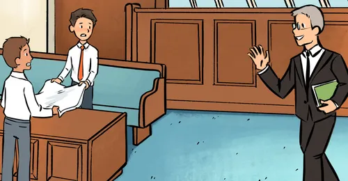 boys and bishop at church