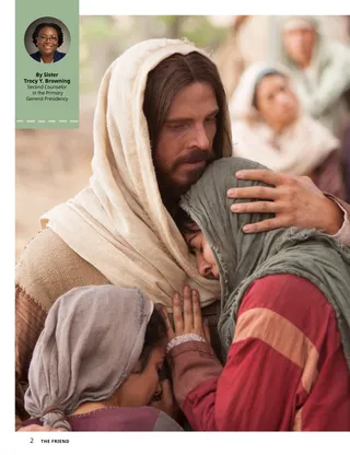 Page PDF of Jesus Christ comforting two women, plus a scripture math activity