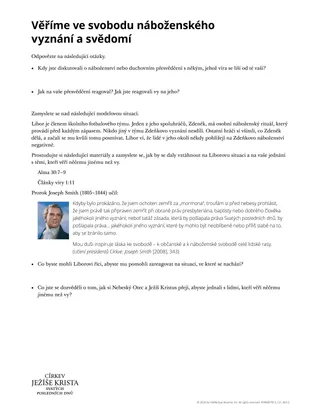 Věříme ve svobodu náboženského vyznání a svědomí