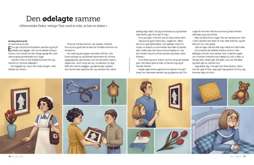 PDF historie med et billede af Jesus Kristus, i en ødelagt ramme, der går i arv gennem generationer