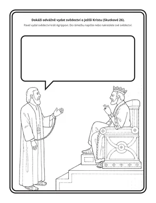 stránka s činnostmi: Dokáži odvážně vydávat svědectví o Ježíši Kristu