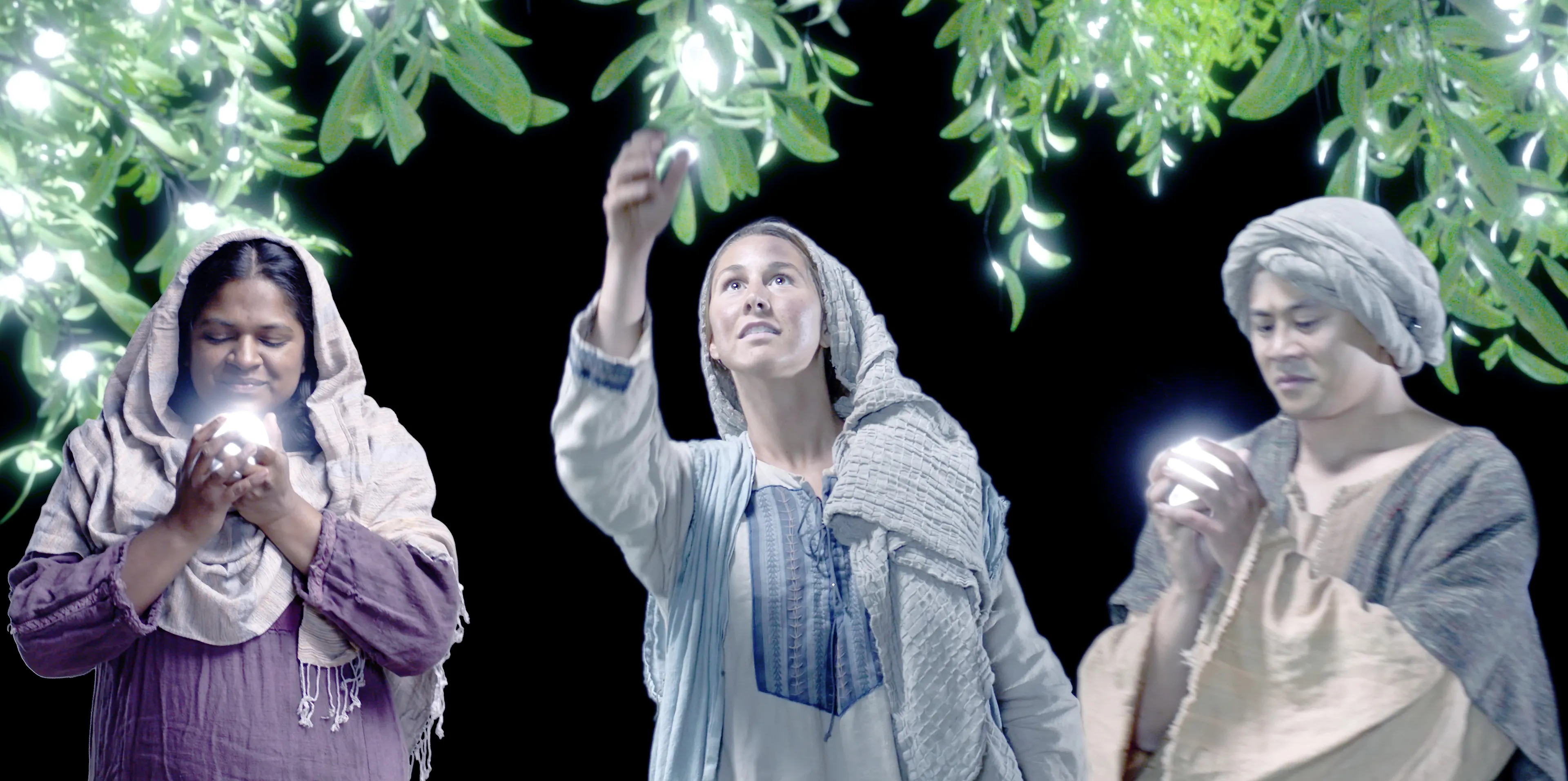 The faithful partake of the fruit of the tree of life.