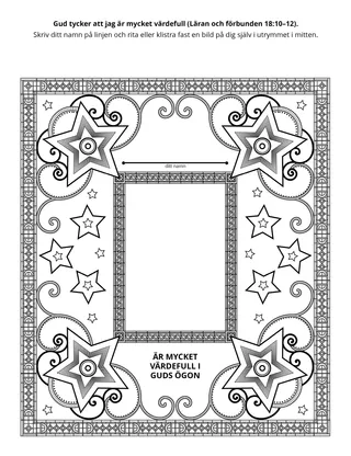 aktivitetssida: Gud tycker att jag är mycket värdefull