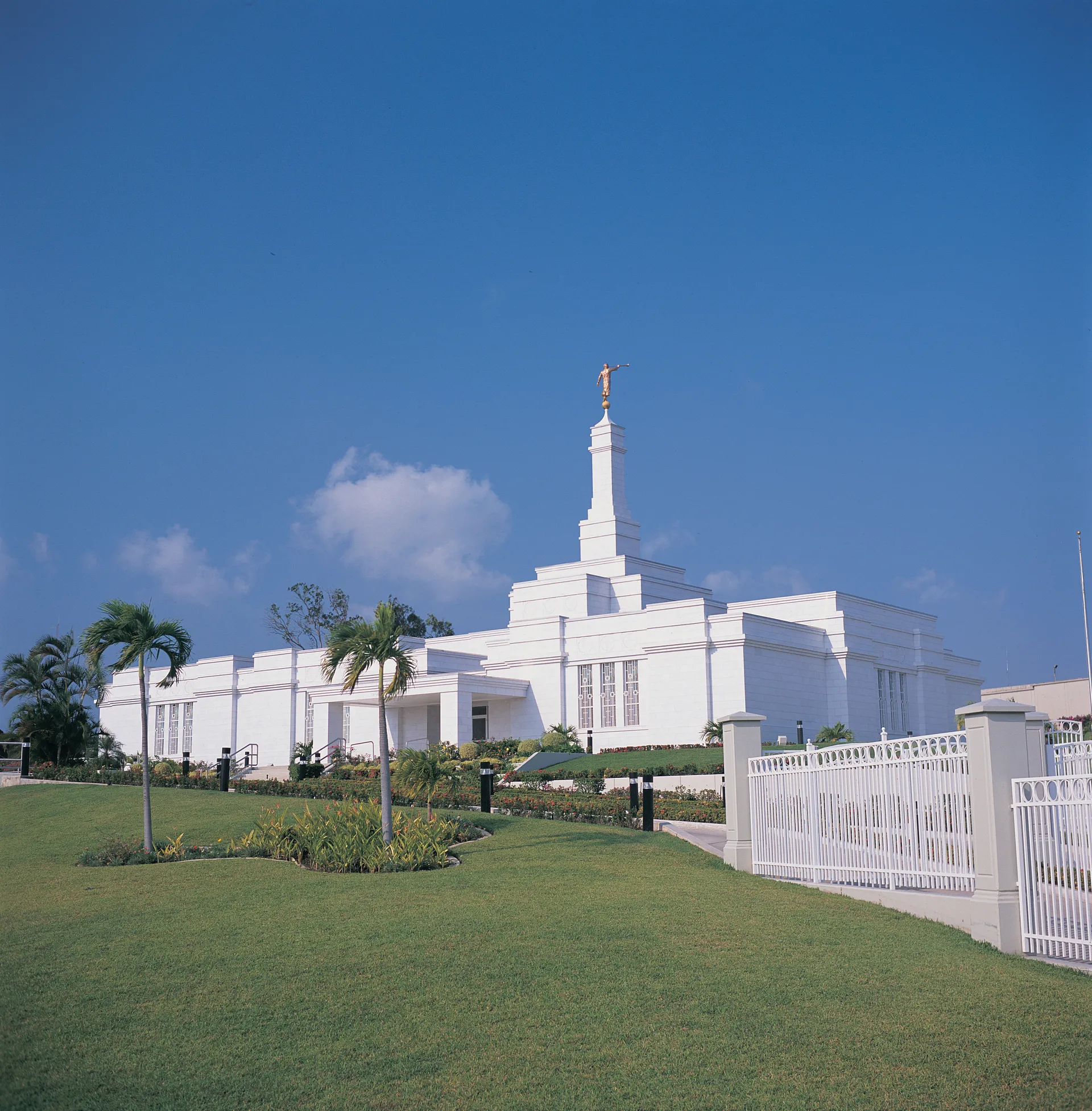 The Tampico Mexico Temple, including the scenery and entrance.