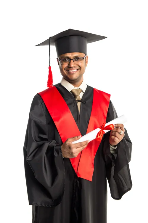 Man graduating