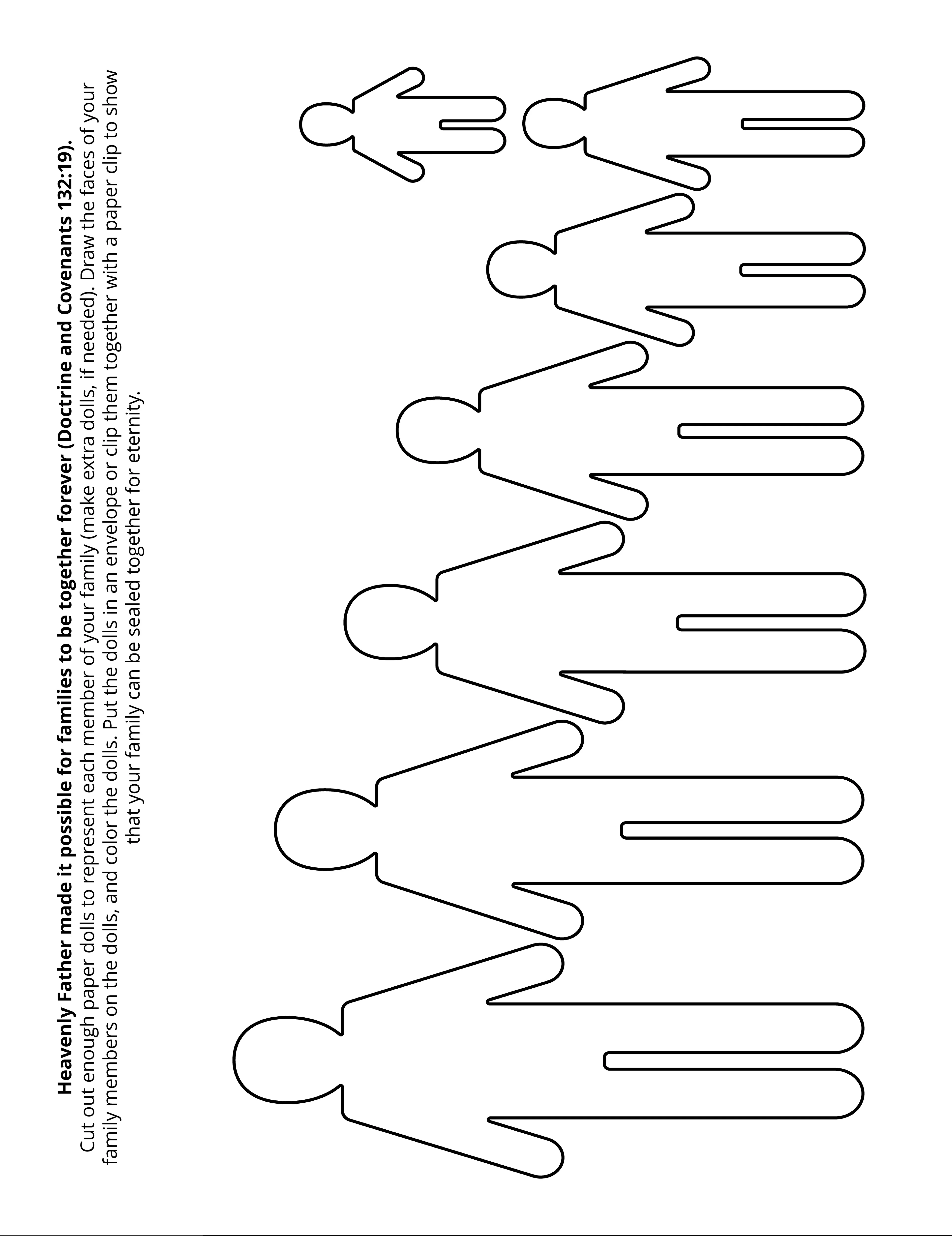 Line art activity depicts eternal families. © undefined ipCode 1.