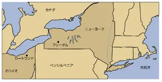 map, New York and Ohio