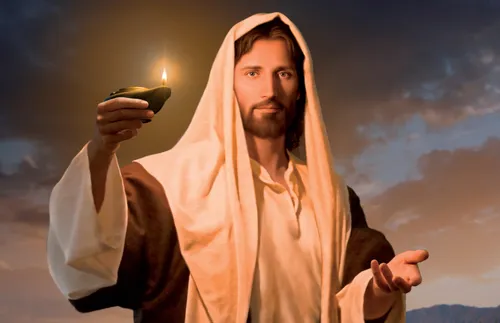 The Savior holding a lamp