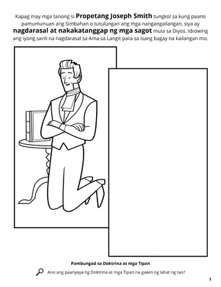 Joseph Smith Prayed for Answers coloring page