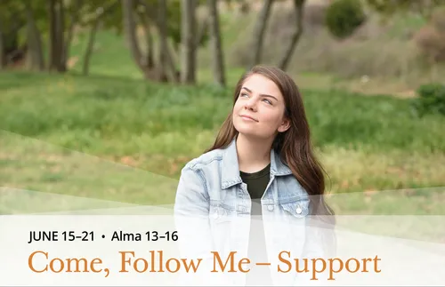 young adult woman gazing upward