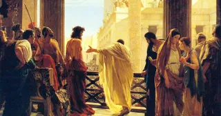 Pontius Pilate presents Jesus to the multitude at Jerusalem
