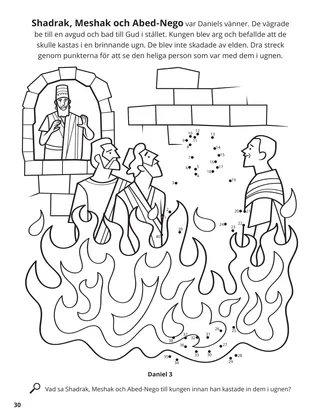 Shadrach, Meshach, and Abed-nego coloring page