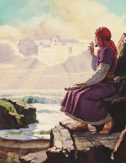 John on Patmos Seeing Holy City