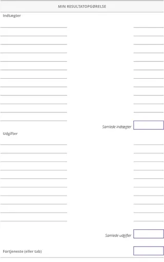 Blank formular: Min resultatopgørelse