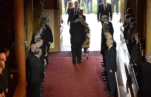 casket being brought into Tabernacle