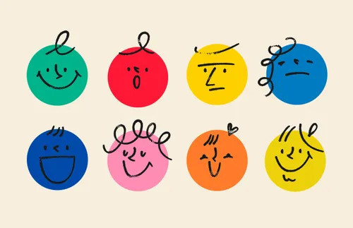 various faces showing different emotions