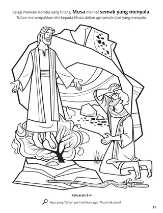Moses and the Burning Bush coloring page