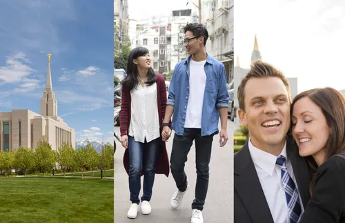images of temple and young couples
