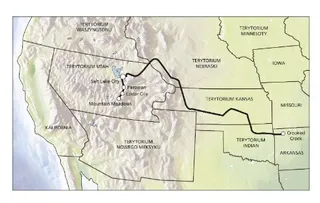 mapa, szlak z Arkansas do Kalifornii