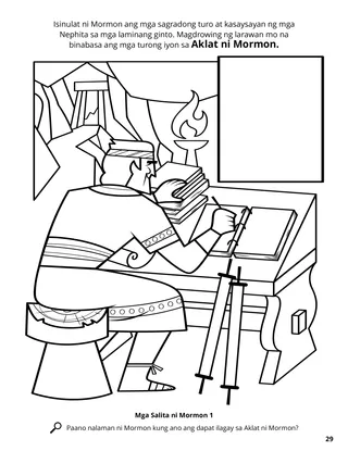 Mormon Put Together Sacred Writings coloring page