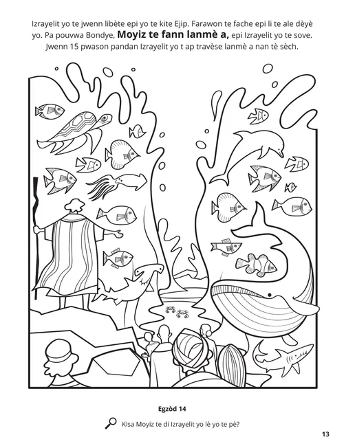 Parting the Red Sea coloring page