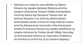 lesona 4, fanontaniana nohetezana