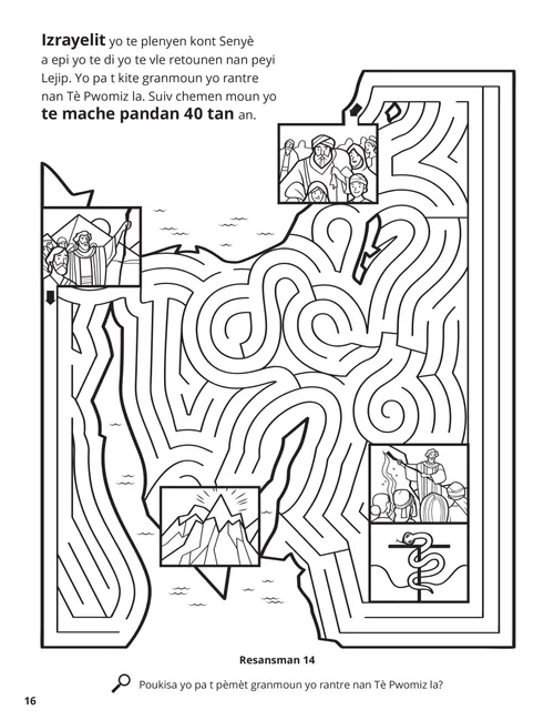 Forty Years in the Wilderness coloring page